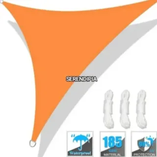 Toldo vela triangular naranja 4X4X4