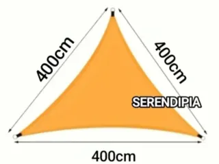 Toldo vela triangular naranja 4X4X4