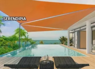 Toldo vela triangular naranja 4X4X4