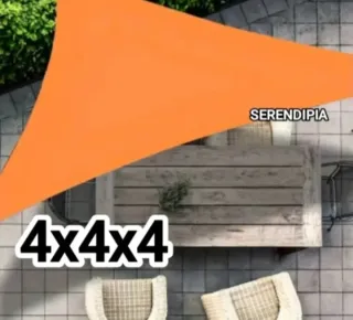Toldo vela triangular naranja 4X4X4