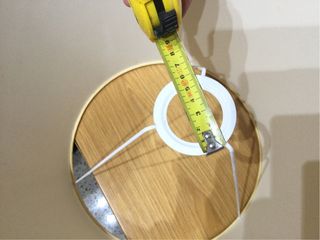 Pantalla de lámpara grande de tela beige