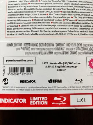 Snapshot Blu-ray 4K Edizione Limitata