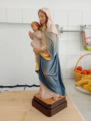 ✨Pieza colección✨Hermosa Virgen madera policromada