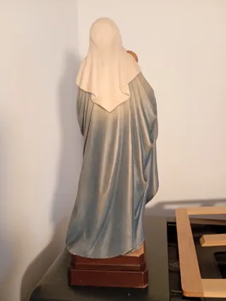 ✨Pieza colección✨Hermosa Virgen madera policromada