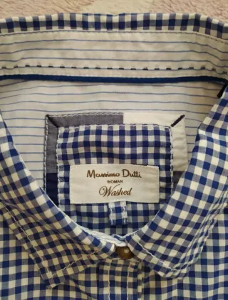 Camisa Massimo Dutti Vichy Talla S Mujer