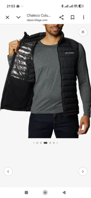 Chaleco Columbia Negro Talla XL