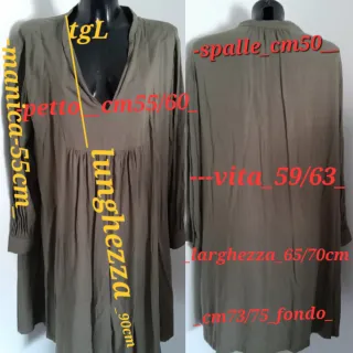 Abito corto H&M verde oliva kaki taglia L