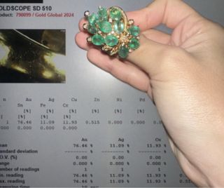 Anillo Esmeralda Zambia 11.34 ct Diamantes Oro18k