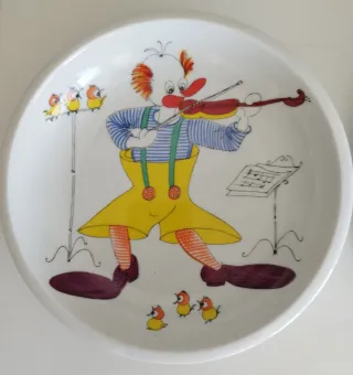 2 Platos Porcelana SPAL Portugal Payasos. Únicos