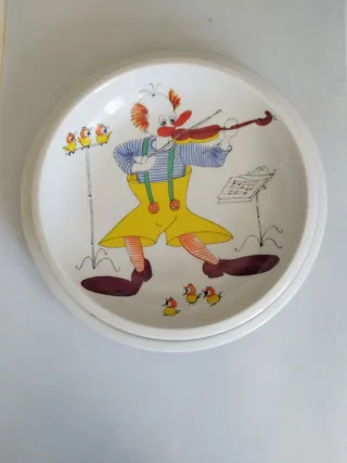 2 Platos Porcelana SPAL Portugal Payasos. Únicos
