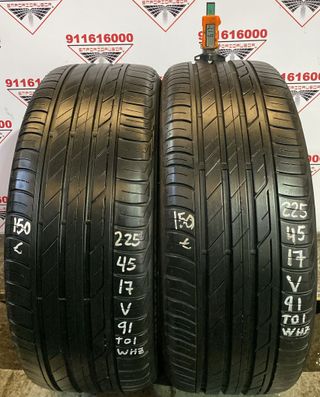 225 45 17 V BRIDGESTONE RUEDA AL 90% VIDA UTIL