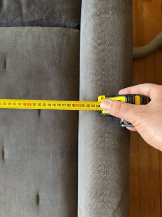 Sofá cama gris azulado Ni idea de marca ni tela