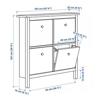 Zapatero Ikea Hemnes 4 compartimentos