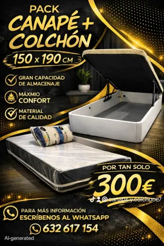 Canape + Colchón 150x190