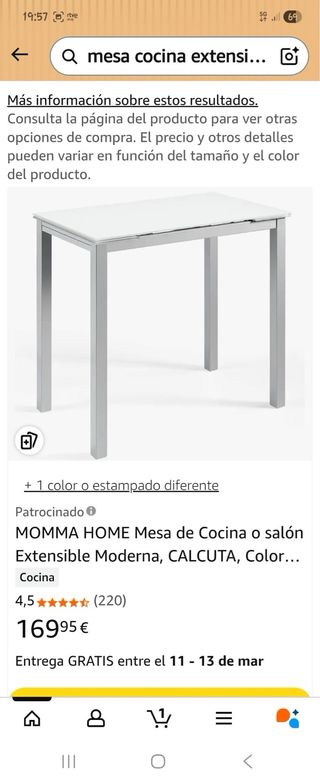 Mesa de cocina cristal y metal gris