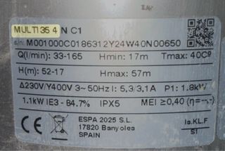 Bomba centrífuga ESPA Multi 35 4 REACONDICIONADA