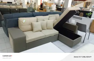 Sofá Kieren beige y gris