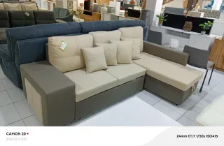 Sofá Kieren beige y gris
