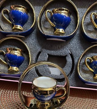 Set 6 Tazzine Caffè Rosa e Oro