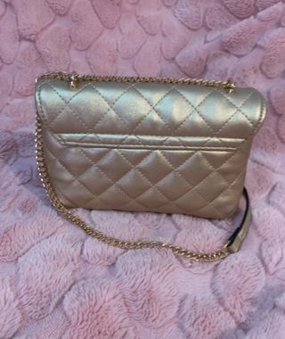 Bolso Zara Dorado Acolchado Cadena