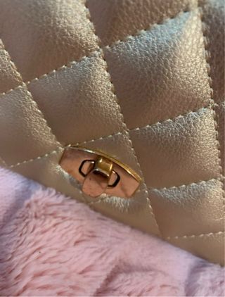 Bolso Zara Dorado Acolchado Cadena