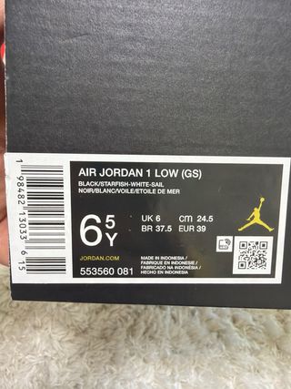 Air Jordan 1 Low Naranja y Negro