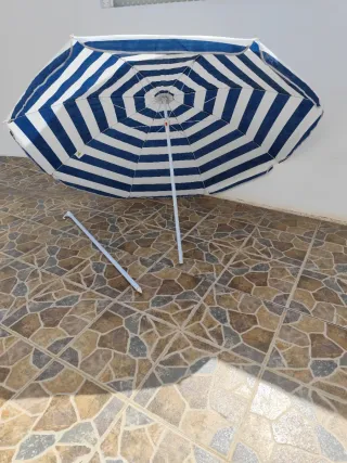 Sombrilla Aligátor Rayas Azul y Blanca