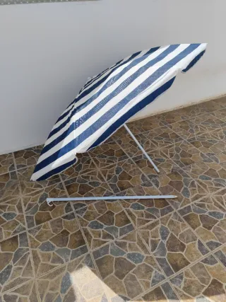 Sombrilla Aligátor Rayas Azul y Blanca