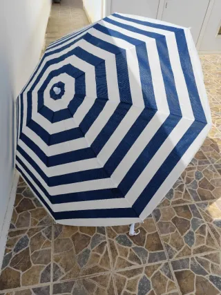 Sombrilla Aligátor Rayas Azul y Blanca