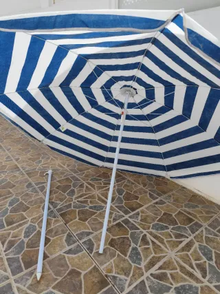 Sombrilla Aligátor Rayas Azul y Blanca