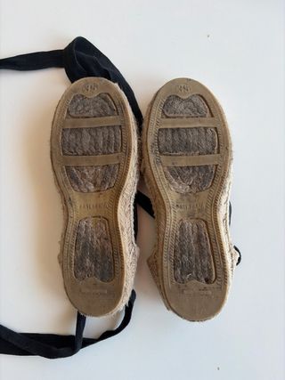 Espardeñas talla 35 beige y negro