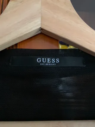Guess Camisa Larga Tul Negro Talla Única