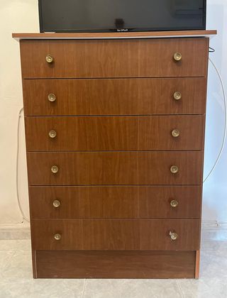 Sinfonier vintage 6 cajones madera.