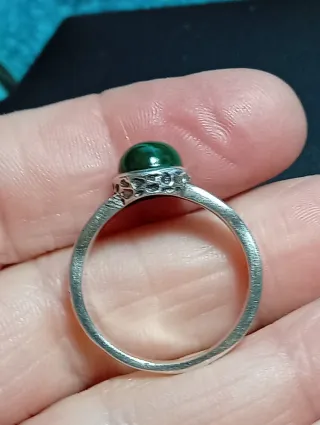 Anillo Plata Ley malaquita