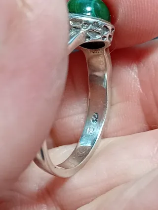 Anillo Plata Ley malaquita