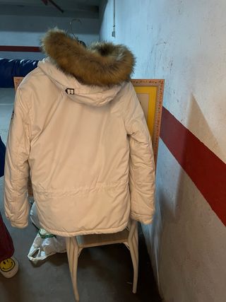 Abrigo Napapijri Blanco con Capucha y Pelo