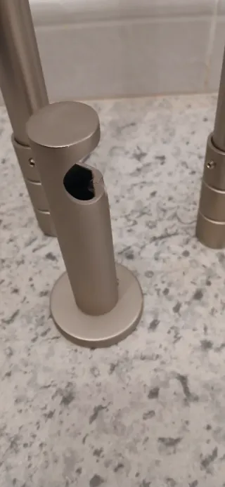 3 Barras de Cortina Metálicas Plateadas