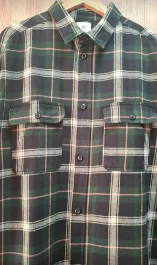 Camisa cuadros leñador H&M Relaxed fit talla XL