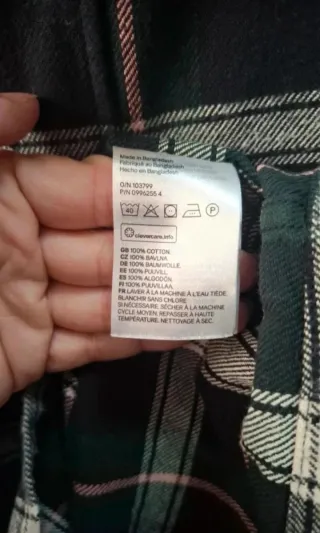 Camisa cuadros leñador H&M Relaxed fit talla XL