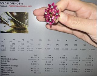 Anillo Vintage Rubí Birmano Floral Diamantes,