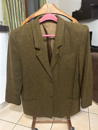 Giacca Lana Vintage Verde Oliva Taglia L