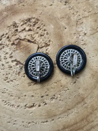 Orecchini clip vintage neri
