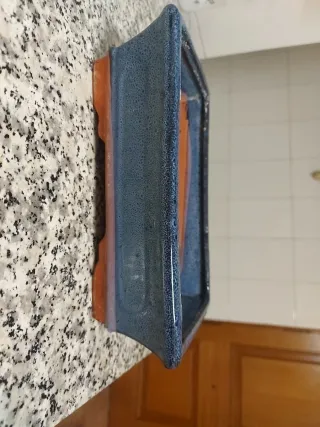 Maceta Bonsái Cerámica Azul y Terracota