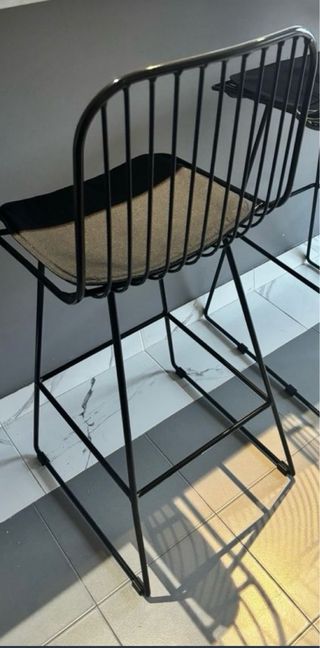 Taburete alto barra metal y tela