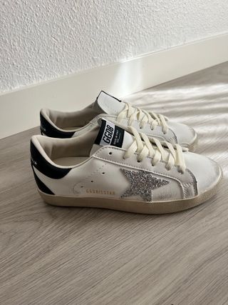 Golden Goose Super-Star Blancas y Plateadas