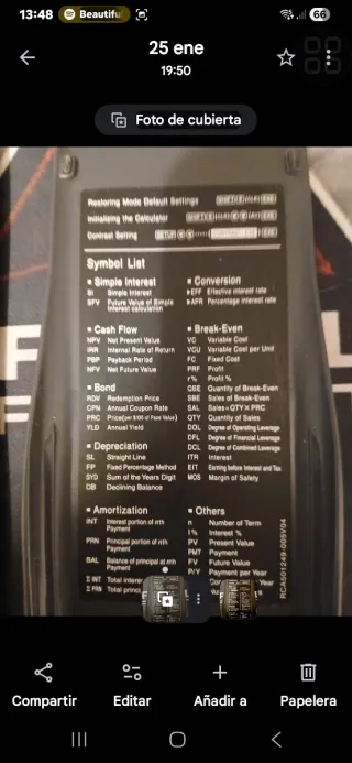 Calculadora Financiera Casio FC-200V