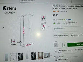 Puerta corredera de cristal