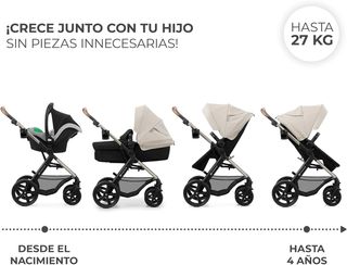 Kinderkraft MOOV2 Carrito bebé 3 en 1, EVA, Mink