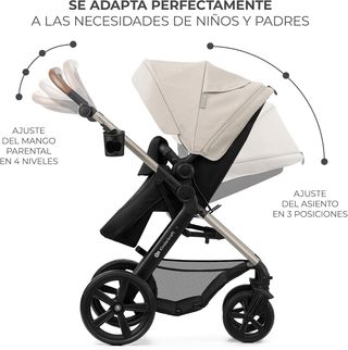 Kinderkraft MOOV2 Carrito bebé 3 en 1, EVA, Mink