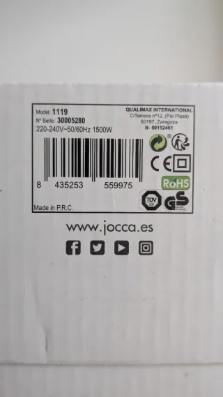 Calefactor Cerámico Jocca 1500W